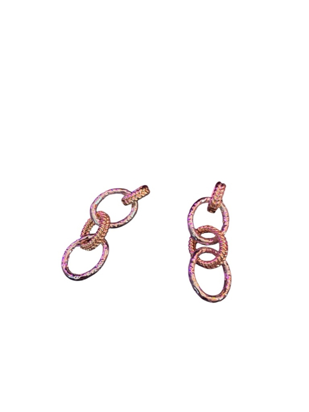 NWT The Sak Silver-Tone Interlinked Triple Hoop Drop Earrings SE01914 - Picture 5 of 8